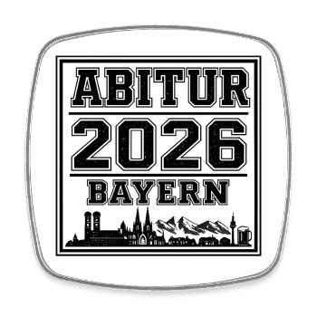 Abitur-2026-Bayern - Viereckiger Kühlschrankmagnet - Weiß - Vorne