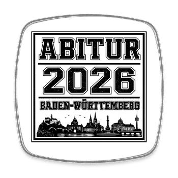 Abitur-2026-BadenWuerttemberg - Viereckiger Kühlschrankmagnet - Weiß - Vorne