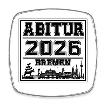 Abitur-2026-Bremen - Viereckiger Kühlschrankmagnet - Weiß - Vorne