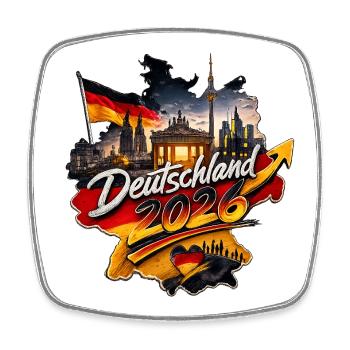 Deutschland_2026 - Viereckiger Kühlschrankmagnet - Weiß - Vorne
