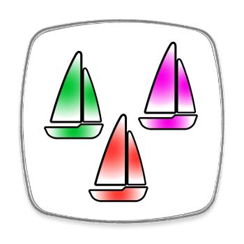 Voile - Magnet carré - blanc - Devant