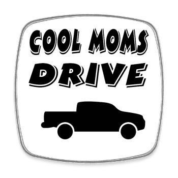Car - Square fridge magnet - white - Front