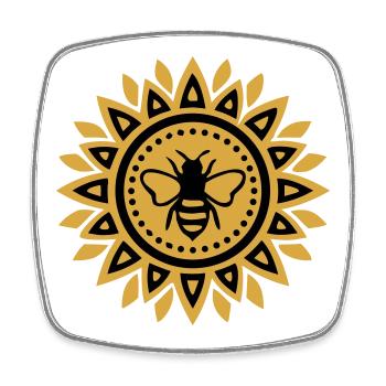 Abeilles d’apiculture Bohèmes Bohèmes de Mandala Bee - Magnet carré - blanc - Devant
