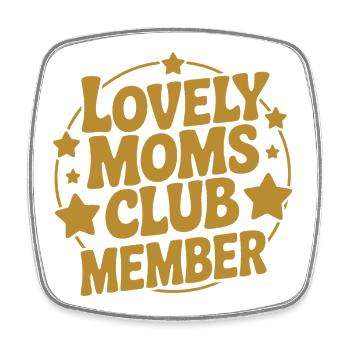 Lovely Moms Club Member - Viereckiger Kühlschrankmagnet - Weiß - Vorne