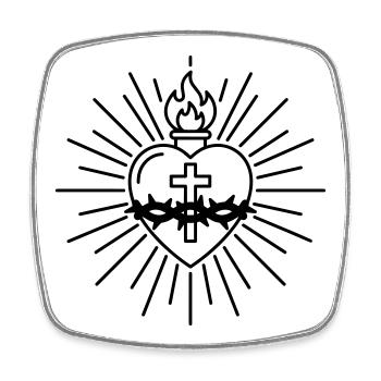 Sacred Heart Tattoo - Square fridge magnet - white - Front