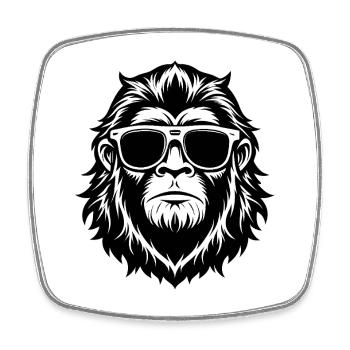 Bigfoot avec des lunettes de soleil - Magnet carré - blanc - Devant
