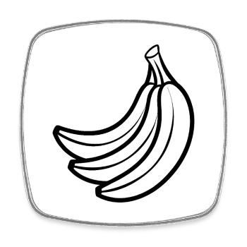 Bananes - Magnet carré - blanc - Devant