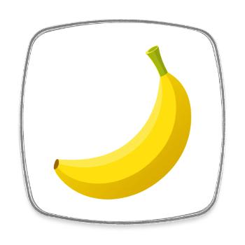 banane - Magnet carré - blanc - Devant