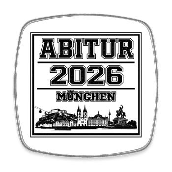 Abitur-2026-Muenchen - Viereckiger Kühlschrankmagnet - Weiß - Vorne