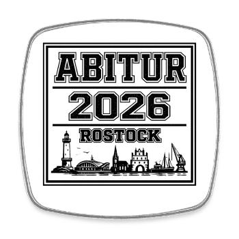 Abitur-2026-Rostock - Viereckiger Kühlschrankmagnet - Weiß - Vorne