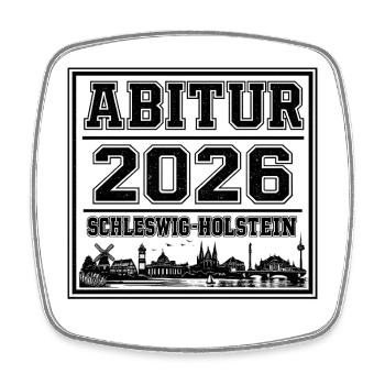 Abitur-2026-SchleswigHolstein - Viereckiger Kühlschrankmagnet - Weiß - Vorne