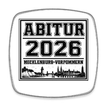 Abitur-2026-MeckPom - Viereckiger Kühlschrankmagnet - Weiß - Vorne