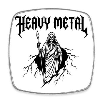 Heavy Metal Music - Square fridge magnet - white - Front