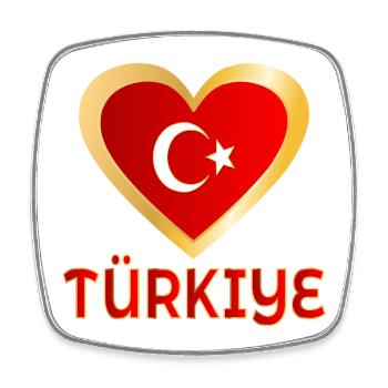 Türkisches Herz - Türkiye - Viereckiger Kühlschrankmagnet - Weiß - Vorne