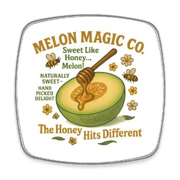 Illustration magique Melon Honey - Magnet carré - blanc - Devant