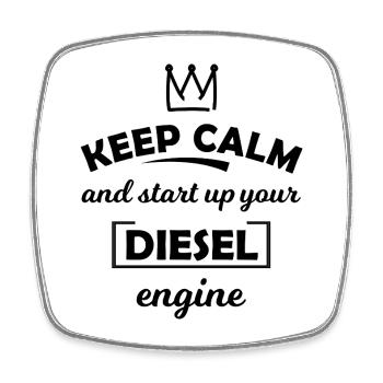 Diesel Motor Sport - Square fridge magnet - white - Front