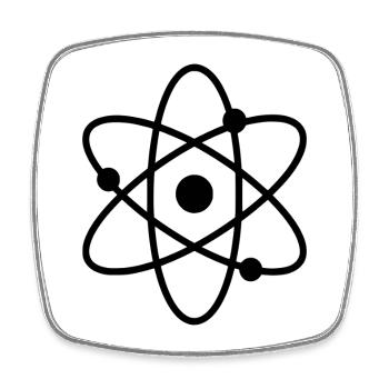 Atom Symbol Chemie - Viereckiger Kühlschrankmagnet - Weiß - Vorne