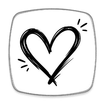 Heart - Square fridge magnet - white - Front