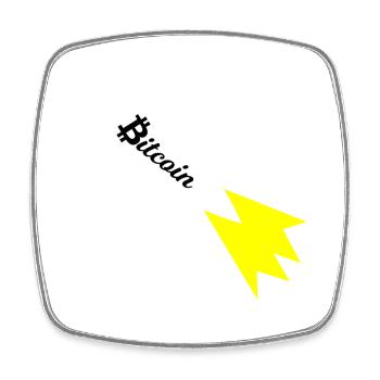 Bitcoin Rocket Print - Square fridge magnet - white - Front