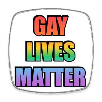 Gay Lives Matter Regenbogen-Tee - Viereckiger Kühlschrankmagnet - Weiß - Vorne