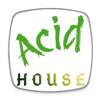 Acid House - Square fridge magnet - white - Front