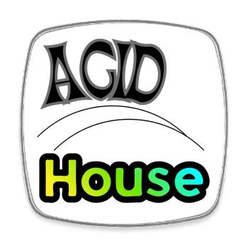 Acid House - Square fridge magnet - white - Front