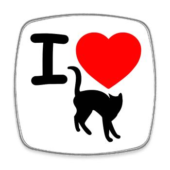feline - Square fridge magnet - white - Front