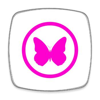 Schmetterling - Viereckiger Kühlschrankmagnet - Weiß - Vorne