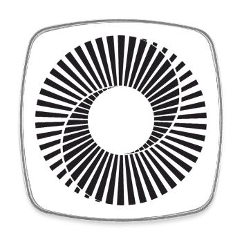 Scanimation spiral design - Square fridge magnet - white - Front