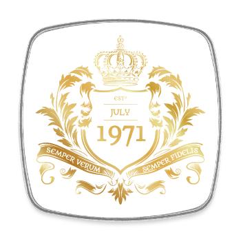 55. Geburtstag Semper Verum - Established 07/1971 - Viereckiger Kühlschrankmagnet - Weiß - Vorne