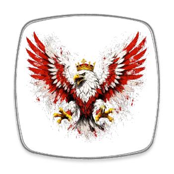 Poland Eagle Coat of Arms – Epic Flag Design - Square fridge magnet - white - Front