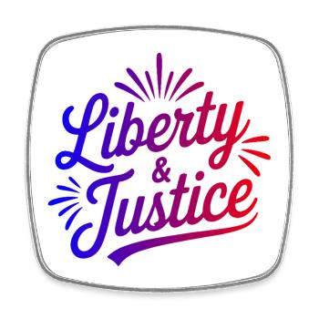 Liberty & Justice Druckmotiv - Viereckiger Kühlschrankmagnet - Weiß - Vorne