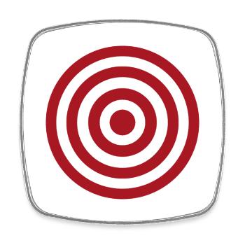 Cible Bullseye - Magnet carré - blanc - Devant