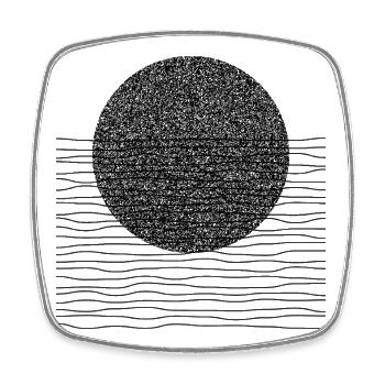 Conception du cercle et des lignes du Bauhaus - Magnet carré - blanc - Devant