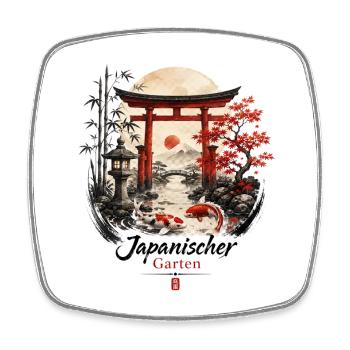 Japanischer Garten - Viereckiger Kühlschrankmagnet - Weiß - Vorne