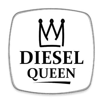Diesel Königin - Viereckiger Kühlschrankmagnet - Weiß - Vorne