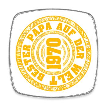 1970 - Square fridge magnet - white - Front