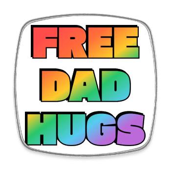 Rainbow Free Dad Hugs - Square fridge magnet - white - Front