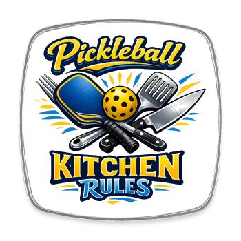 Pickleball Kitchen Rules - Viereckiger Kühlschrankmagnet - Weiß - Vorne