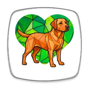 Kubistischer Labrador Retriever Geometrisches Herz-Haustierkunst - Viereckiger Kühlschrankmagnet - Weiß - Vorne