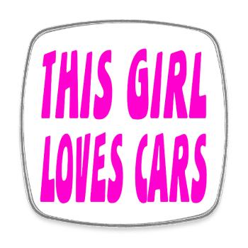 Car - Square fridge magnet - white - Front
