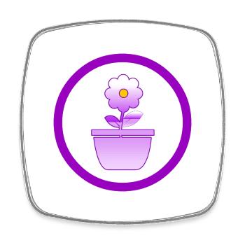Fleur - Magnet carré - blanc - Devant