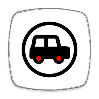 Voiture - Magnet carré - blanc - Devant