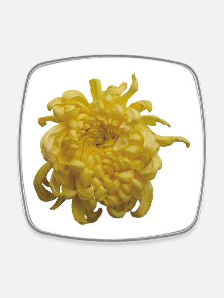 Vibrant_Yellow_Chrysanthemum_Flower - Square fridge magnet - white