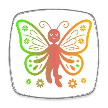 Rainbow Butterfly Magic - Square fridge magnet - white - Front
