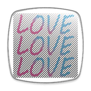 Gradient Love Schriftzug auf Streifen - Viereckiger Kühlschrankmagnet - Weiß - Vorne
