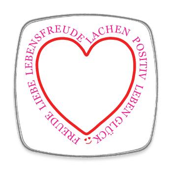 Herzring der Freude - Viereckiger Kühlschrankmagnet - Weiß - Vorne