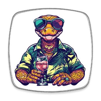 Snake Cobra Comic Summer - Square fridge magnet - white - Front