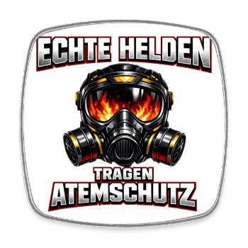 Echte Helden Tragen Atemschutz - Viereckiger Kühlschrankmagnet - Weiß - Vorne