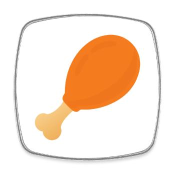 Chicken Drumstick - Viereckiger Kühlschrankmagnet - Weiß - Vorne